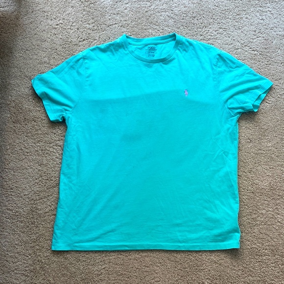 Ralph Lauren Men’s Teal Polo T-Shirt Size Large - Picture 1 of 2
